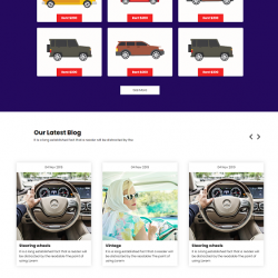 紫色卡通插画型商务租车类网站html5模板